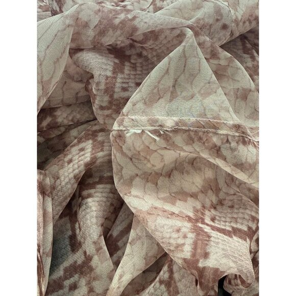 Equipment Femme Sheer Snake Print Silk Blouse Mauve Pale Pink Long Sleeve Size M - Picture 8 of 9